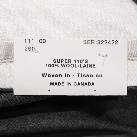 Samuelsohn NWD Dress Pants Size 44 US In Solid Gray 100% Wool Q62